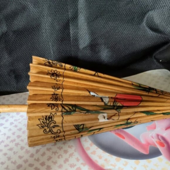 Vintage Japanese Parasol Beautiful Colours Handmade PAPER UMBRELLA - Picture 5 of 7